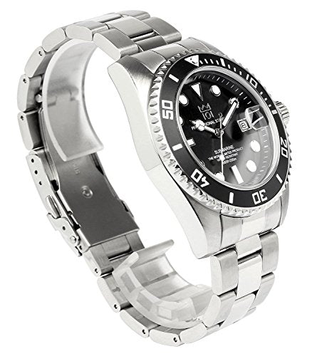 [HYAKUICHI 101] Divers watch date display 200 m waterproof black men NEW_4