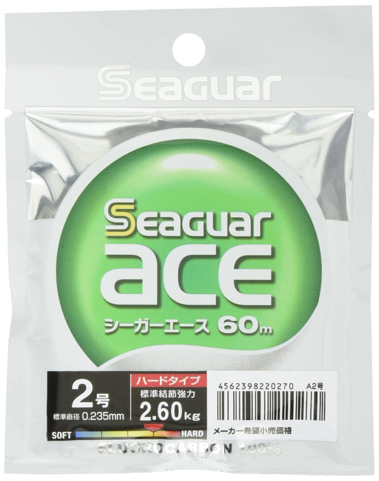 KUREHA Seaguar Ace Fluorocarbon Line Leader 60m #2 2.60kg 5.7lb Clear ‎NA602 NEW_1