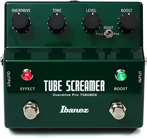 Ibanez Overdrive for guitar TS808DX Tube Screamer +Booster Made in Japan Green_1