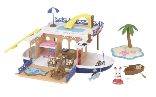 EPOCH Sylvanian Families Seaside Series Big Sea Cruise Boat M-01 with 1 doll NEW_1