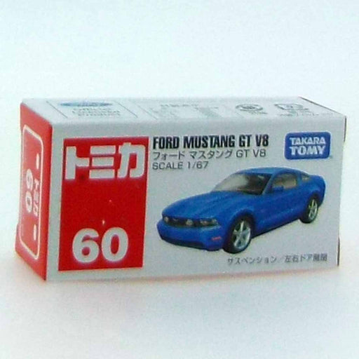 Takara Tomy Tomica No.60 Ford Mustang GT V8 boxes Blue Miniature Car Open Door_2