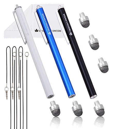 The Friendly Swede Touch Pen with Microfiber Cleaning Cloth Blue Black White NEW_1