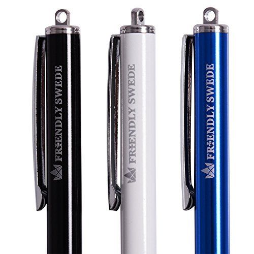 The Friendly Swede Touch Pen with Microfiber Cleaning Cloth Blue Black White NEW_2