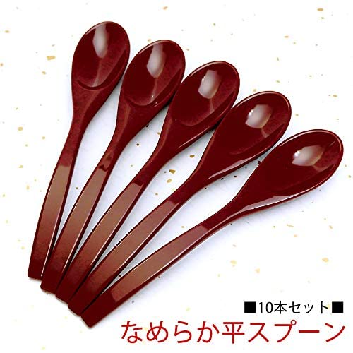 Dohichu Spoon resin small size Red Set of 10pcs for Chawanmushi yogurt pudding_3