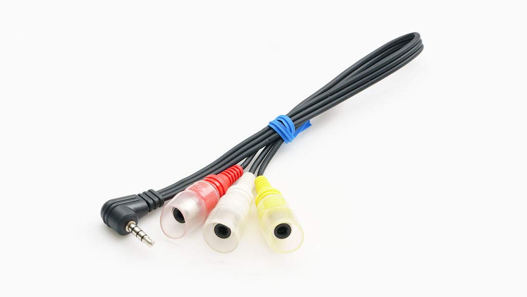 ALPINE AUX Conversion Video Input Cable KCE-250IV 0.3m Black Cable Audio NEW_2
