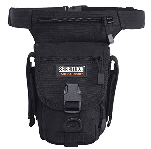 Seibertron Waterproof Tactical Outdoor Hiking Airsoft Utility Leg Bag Black NEW_2