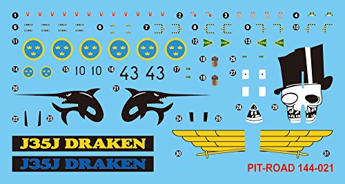 Pit-Road Skywave SN-16 J-35J Draken Johan Blue & Yellow 1/144 Scale kit NEW_3