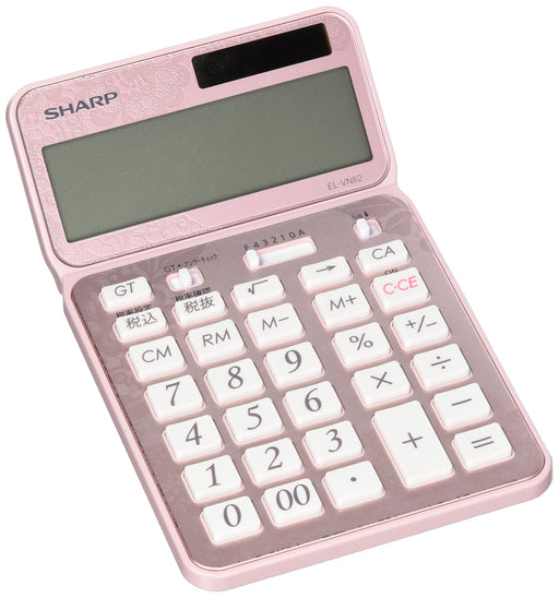 SHARP calculator 50th anniversary model Nice Size pink EL-VN82-PX Battery&solar_1