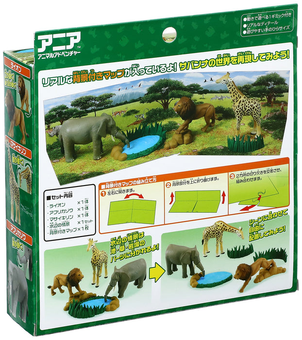 Takara Tomy Ania Ag-01 Savannah Popular Animal Set lion, elephant, gir —  akibashipping