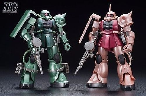 BANDAI HGUC 1/144 ZAKU II CHAR'S CUSTOM & ZAKU II METALLIC EDITION Model Kit NEW_2