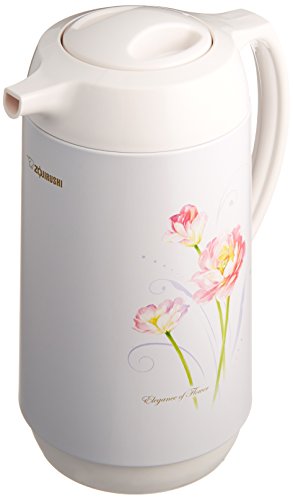 ZOJIRUSHI AG-KD10 Glass Thermos 1.0L Elegance Flower Silver Hot / Cold NEW_1