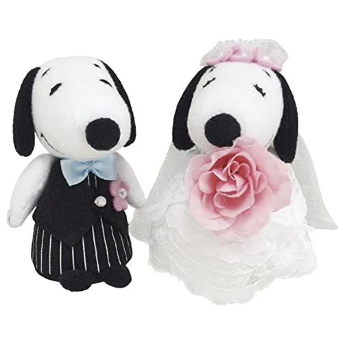 SNOOPY & BELLE Wedding Dolls Plush 3.15 inch (8cm) Yoshitoku Polyester 182562_1