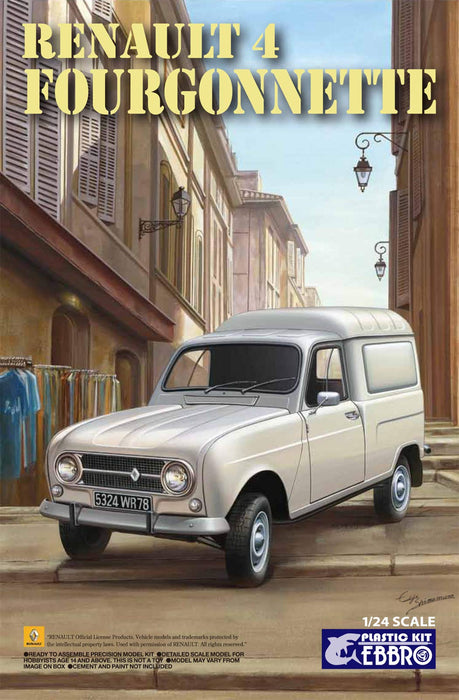 EBBRO 1/24 Renault 4 FOURGONNETTE Plastic Model Kit 500025003 unassenbly kit NEW_5