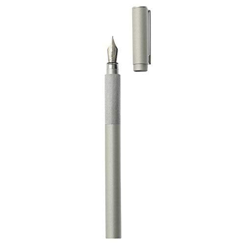 MUJI Aluminum round Fountain Pen (with 1 Black ink cartridge) 15136865 NEW_2