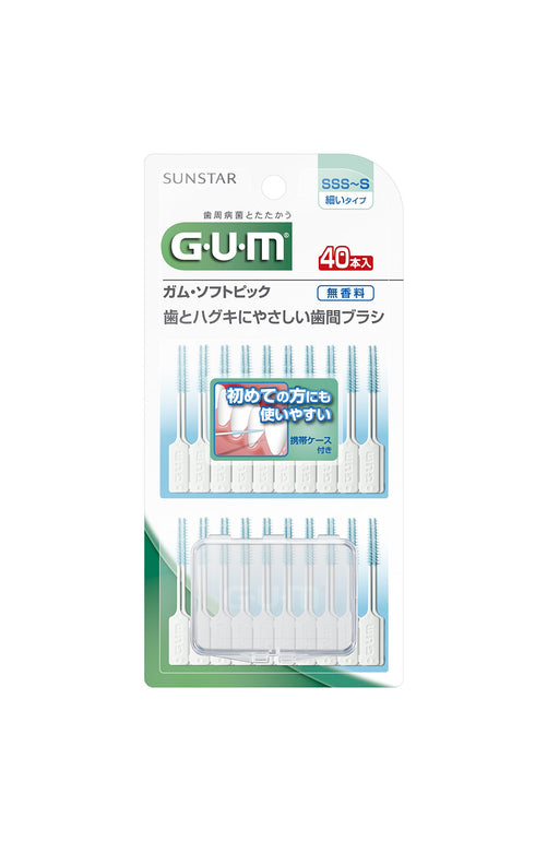 Sunstar GUM soft pick 40pcs Unscented SSS-S size interdental cleaner Tooth floss_1