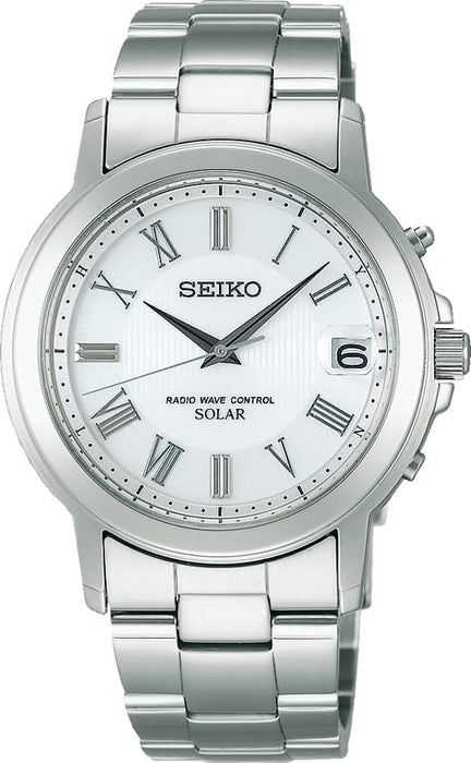 Seiko Selection SBTM189 Men's Watch Solar Radio Silver Full Auto calendar NEW_1