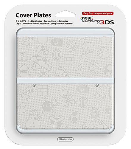 New Nintendo 3DS Cover Plates No.23 (emboss) Super Mario Bros. White from Japan_1