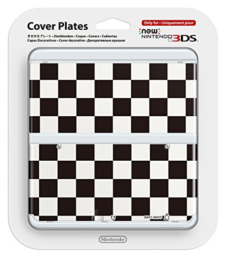 Kisekae plate No.008 (check Black/ White) Nintendo 3DS NEW from Japan_1