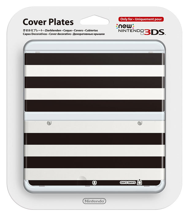 New Nintendo 3DS Cover Plates No.006 Border Black x White KTR-A-CPAH from Japan_1