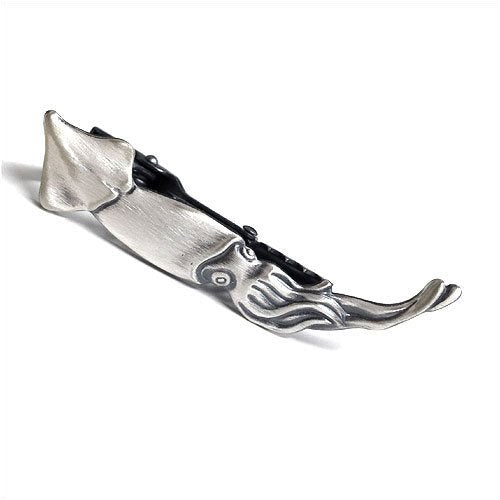 ISHOKUYA Fisherman Series Unique Tie pin squid nickel silver 12x52mm Matte NEW_1