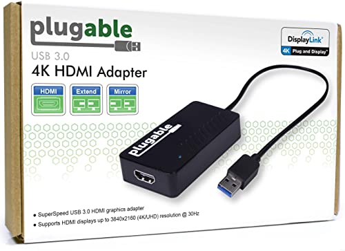 Plugable USB 3.0 to HDMI Conversion adapter 4K30Hz 2K 1080p DisplayLink NEW_2