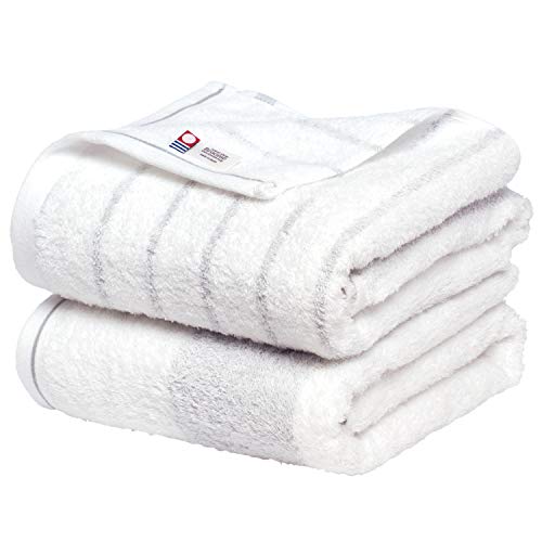Bloom Imabari Towel Certification Natural Gray Border Bath Towel 2 sheets set_1