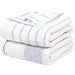 Imabari Towel Certification Natural Blue Border Bath Towel 2 sheets set Cotton_1