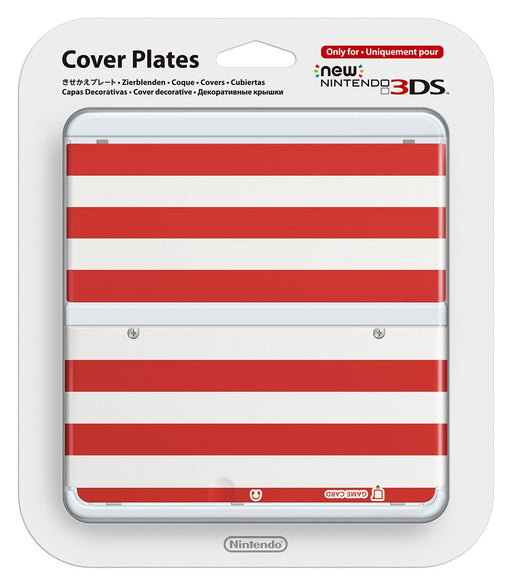 Nintedndo 3DS Kisekae plate No.043 border Red /White KTR-A-CPBV(JPN) Game Cover_1