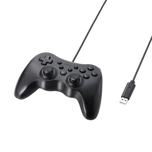 ELECOM Game Pad 12 button fire function JC-U3712TBK Black USB A 1.7m Cable NEW_1