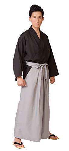 Japanese Men's Samurai Costume Jacket Hakama Set H180cm NEW_1