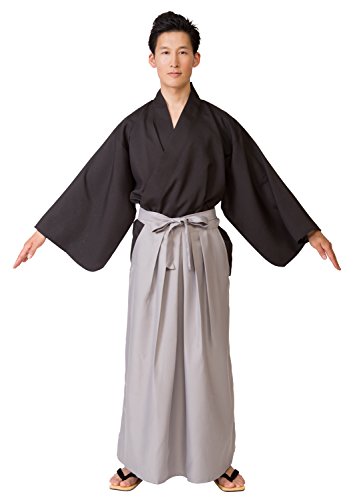 Japanese Men's Samurai Costume Jacket Hakama Set H180cm NEW_3