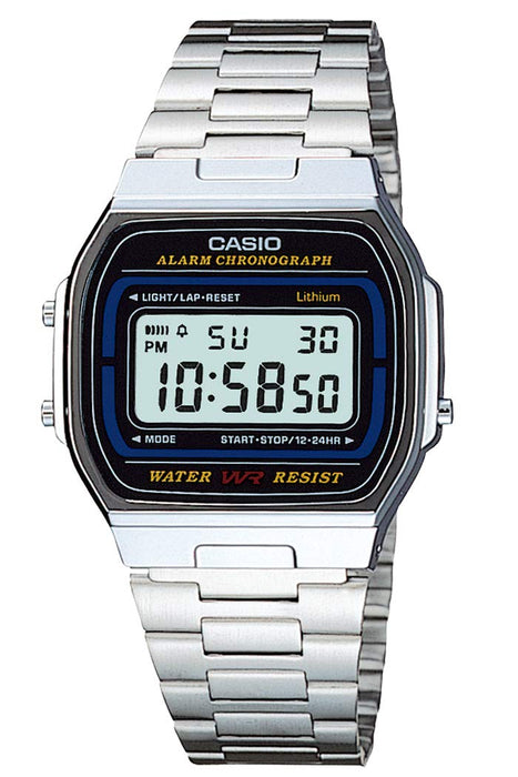 Casio Collection Standard (Old Model) A164WA-1 Stainless Steel Band Free Buckle_1