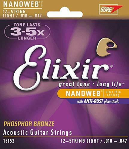 Elixir Elixir Acoustic Guitar Strings NANOWEB Phosphor Bronze 12-string Lig NEW_1