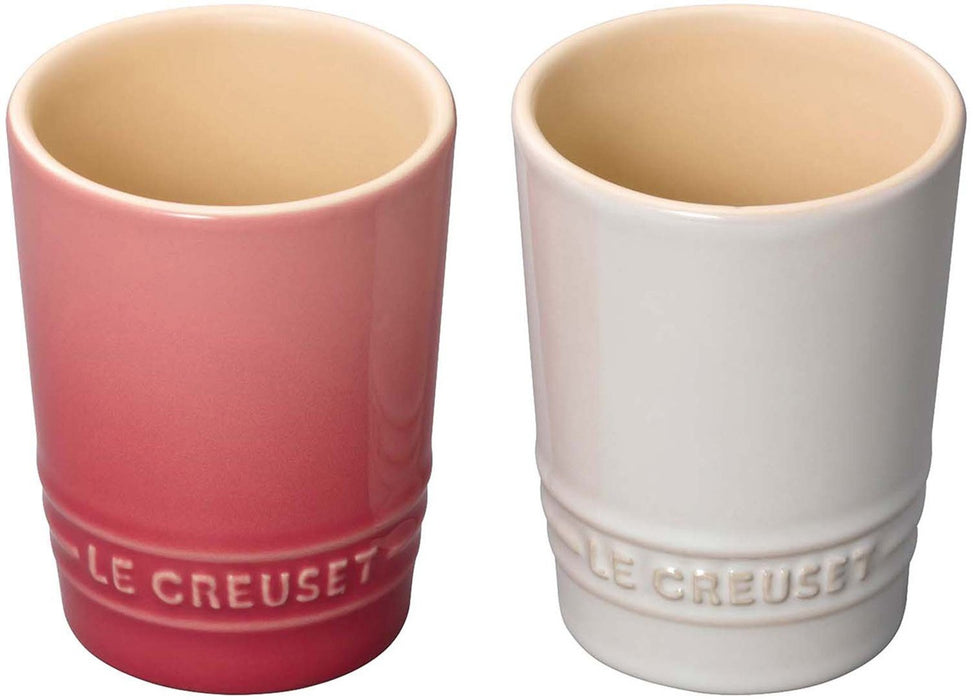 Le Creuset pair Short tumbler rose quartz & white raster 910378-00-432 NEW_1