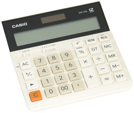 Casio Computer Horizontal Wide Practical Calculator DW120LN White Black Solar_1
