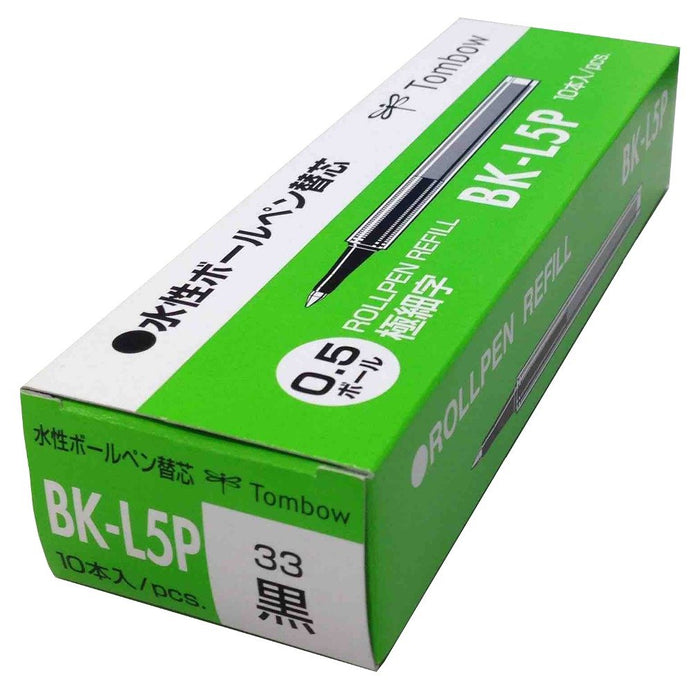 Tombow Zoom L5P Liquid Ink Roller Ball Pen Refill 0.5mm Black 10p BKL5P3310P NEW_3