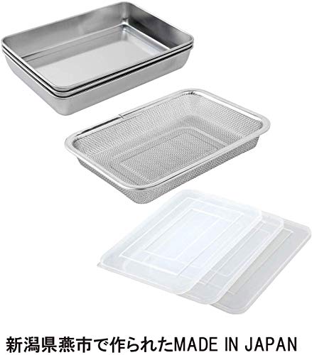 Ernest Fry Bat Set (3 bats / 1 colander / 3 lids) Stainless Steel A-76437 NEW_2