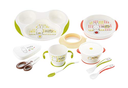 Richell Tri Series Miffy Baby Tableware Set MO-5 NEW from Japan_1