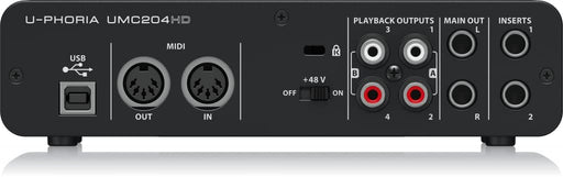 Behringer 2 inputs 4 outputs USB Audio Interface UMC204HD U-PHORIA Black NEW_2