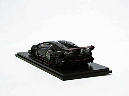 Kyosho 1/43 Lamborghini Veneno Black/Red Line Black Diecast Car 5571BKR NEW_3
