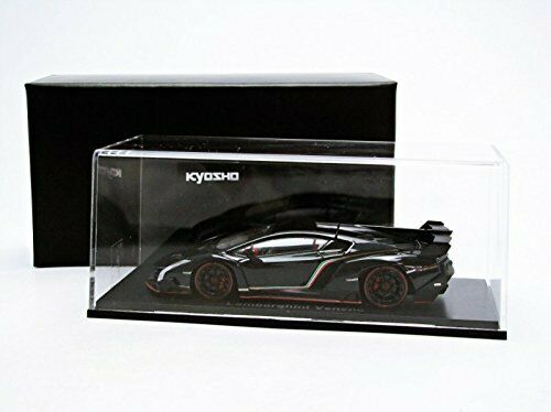 Kyosho 1/43 Lamborghini Veneno Black/Red Line Black Diecast Car 5571BKR NEW_5