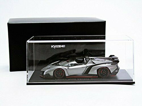 Kyosho 1/43 Lamborghini Veneno Road Ster Gray/Red Line Gray Diecast Car 5572GR_5