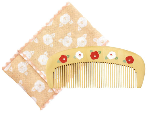 KUROCHIKU TsubakiDo moisture Tsuge Comb with Cotton Case camellia 71412611 NEW_1