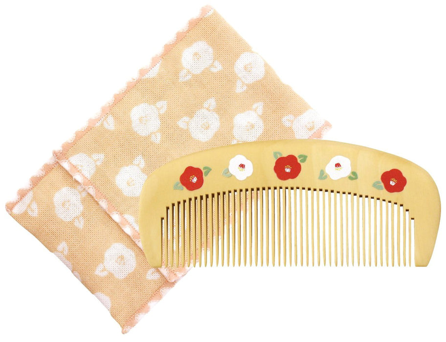 KUROCHIKU TsubakiDo moisture Tsuge Comb with Cotton Case camellia 71412611 NEW_1