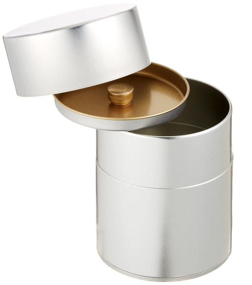 KOTODO Green Tea Canister Chazutsu Stainless Steel 200g Silver w/steel inner lid_2