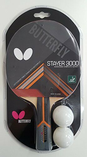 Butterfly Table Tennis Rubber Racket Shake Stayer 3000 with 2 balls 16740 NEW_2