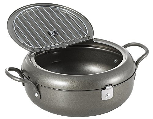 Yoshikawa SJ2135 Tempura pot with lid 22cm made in Japan Iron Baking painting_1