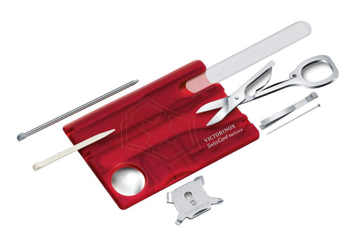 VICTORINOX Swiss Card Nail Care Tool ‎0.7240.T 13-function translucent red NEW_1