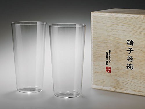 Shotoku Glass USUHARI Tumbler L (37ml) 2 Glass Set in a Wooden Gift Box NEW_2