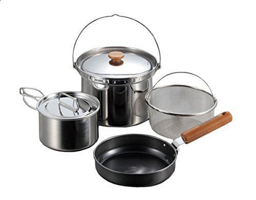 CAPTAIN STAG UH-4201 Field Chef Cooker Set 4 Outdoor Goods Made in Japan NEW_1